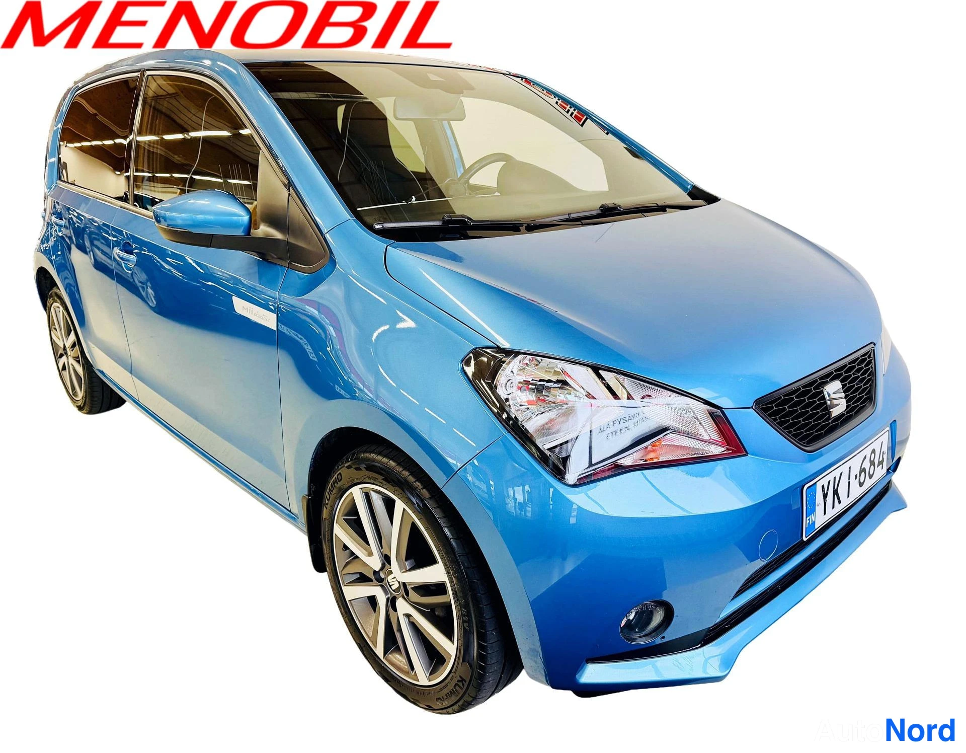 Sininen Seat Mii 2020, etuviisto, keula oikealle, kuva 2