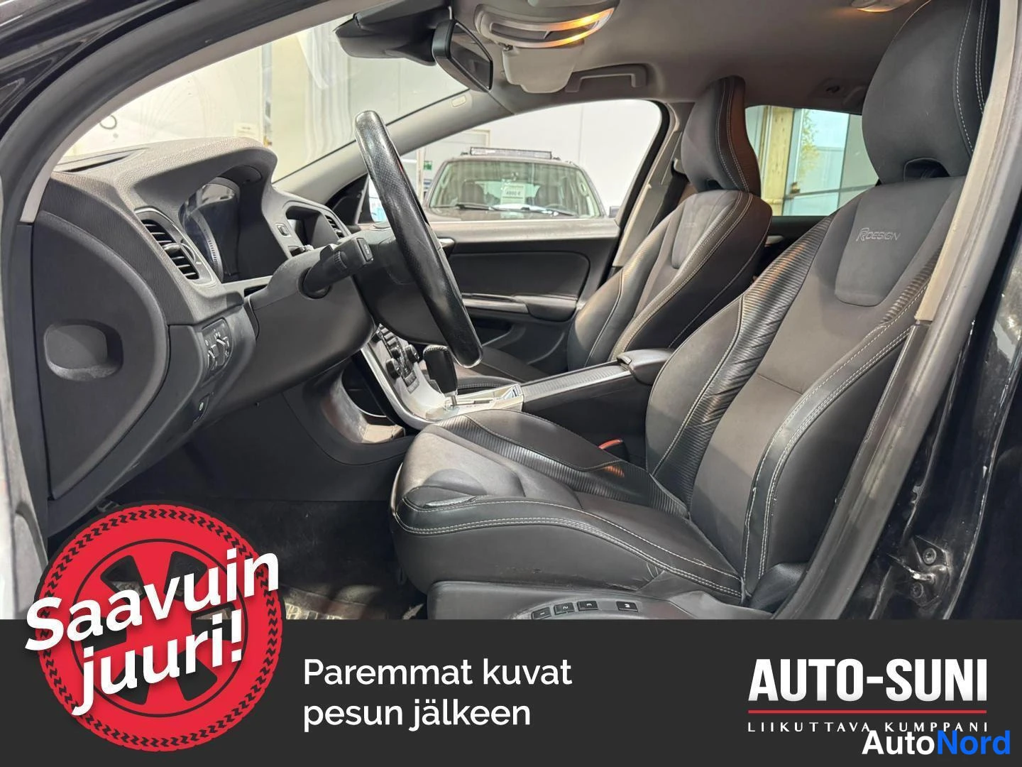 Musta Volvo V60 2012, etuistuimet, kuva 6
