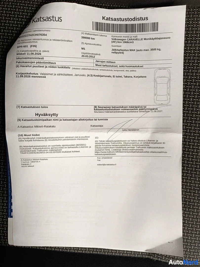 Valkoinen Volkswagen Caravelle 2012, asiakirja, kuva 22