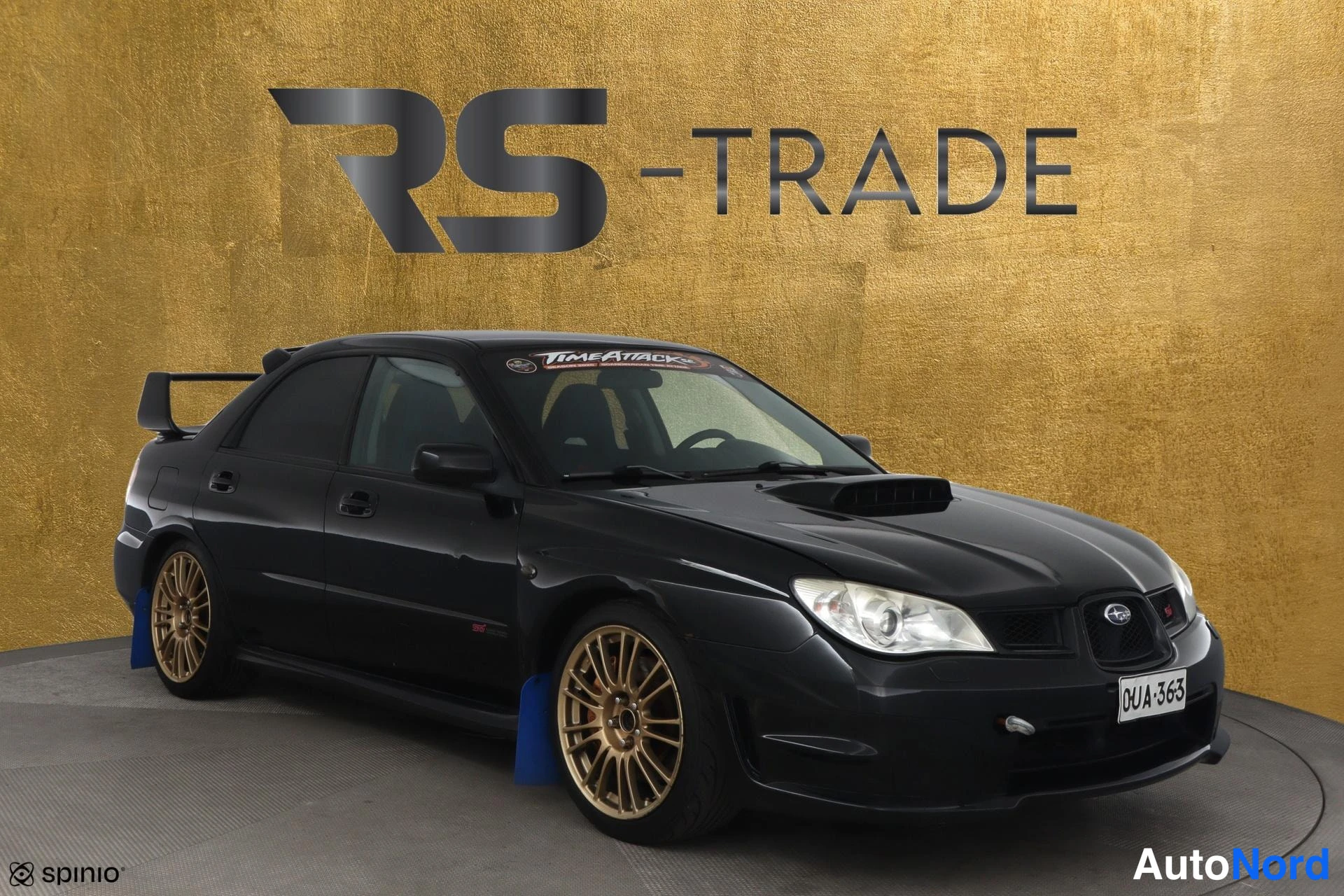 Musta Subaru Impreza 2007, etuviisto, keula oikealle, kuva 3