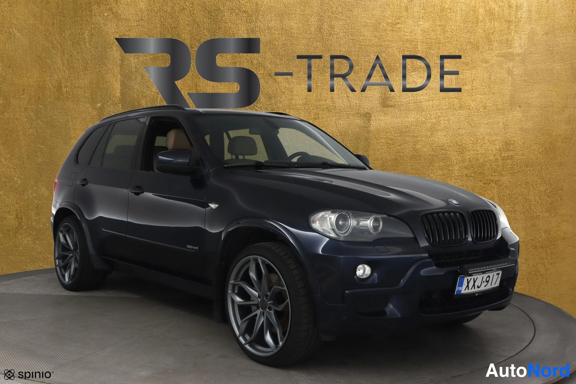 Sininen BMW X5 2007, etuviisto, keula oikealle, kuva 3
