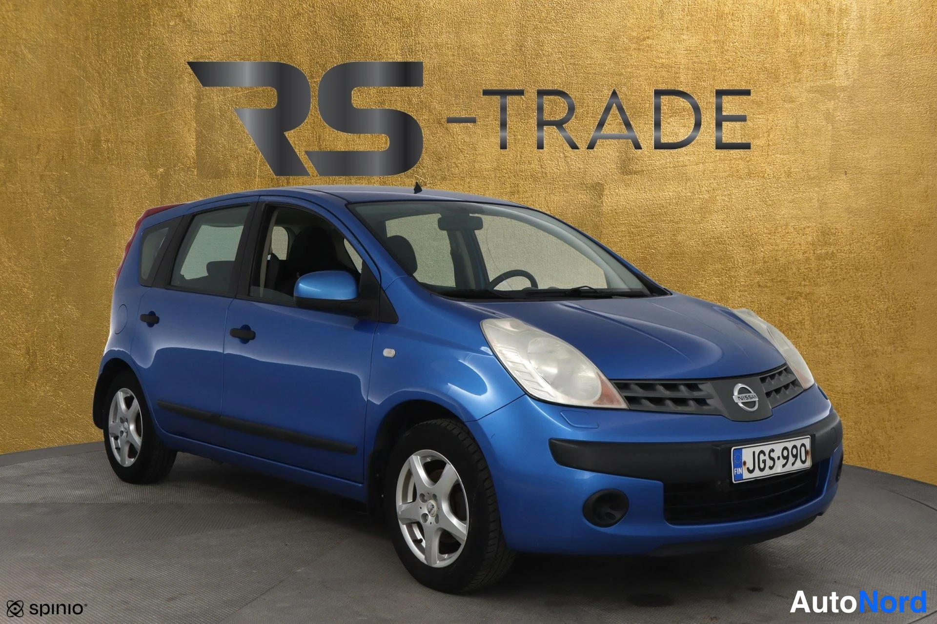 Sininen Nissan Note 2006, etuviisto, keula oikealle, kuva 3