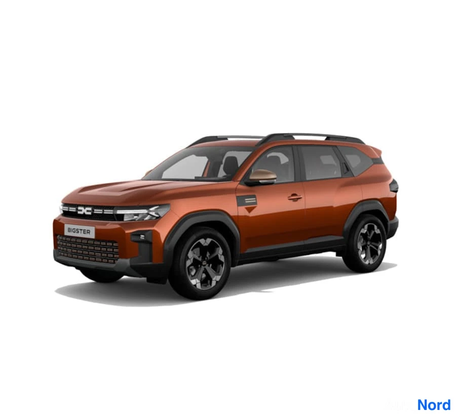 Sininen Dacia Bigster 2026, etuviisto, keula vasemmalle, kuva 4