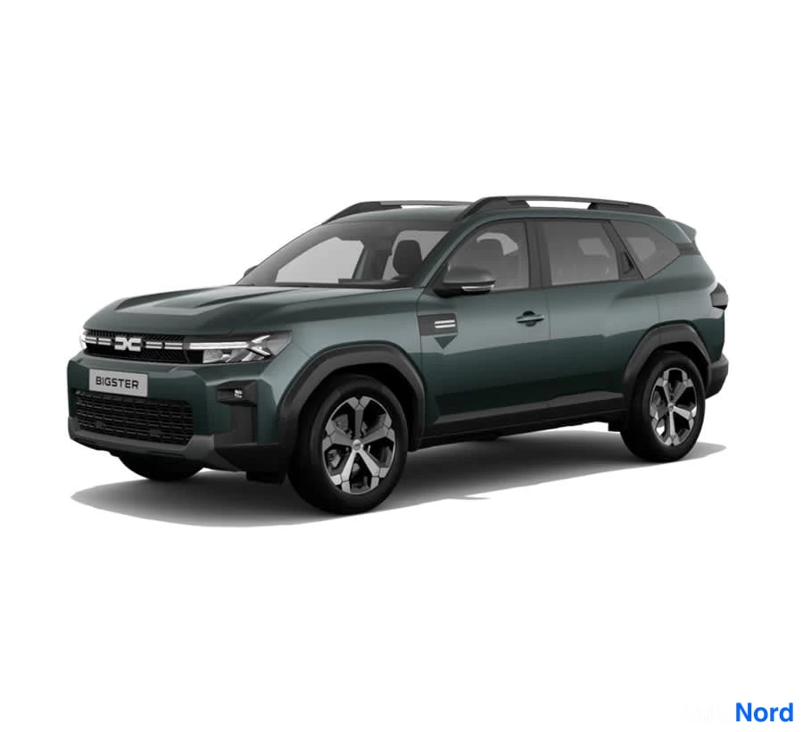 Sininen Dacia Bigster 2026, etuviisto, keula vasemmalle, kuva 5