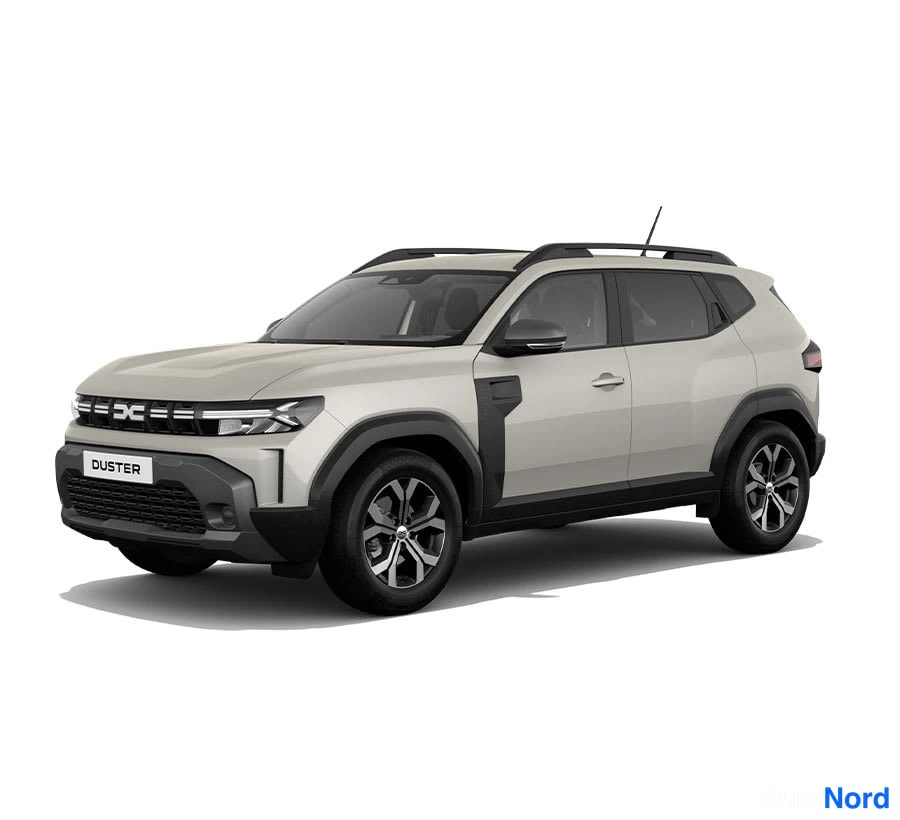 Valkoinen Dacia Duster 2026, etuviisto, keula vasemmalle, kuva 2
