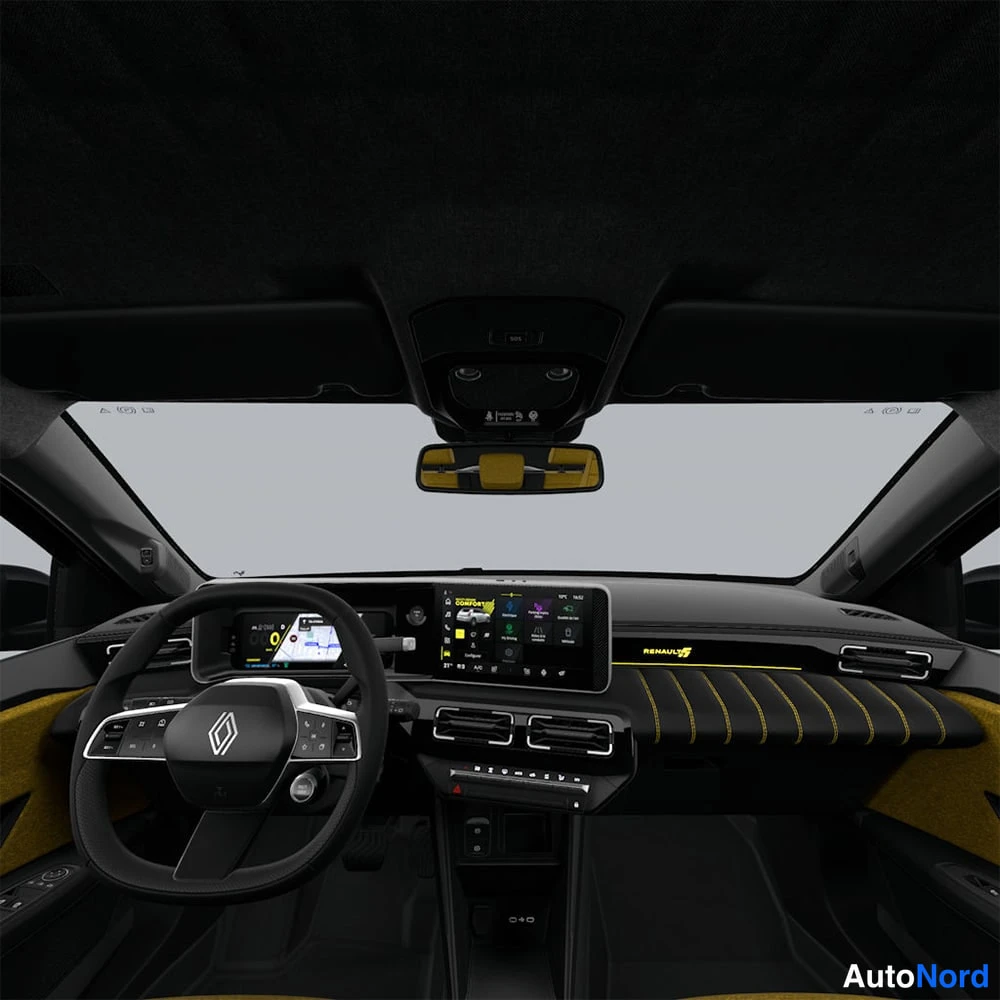Musta Renault 5 E-Tech electric 2026, ohjaamo, kuva 4