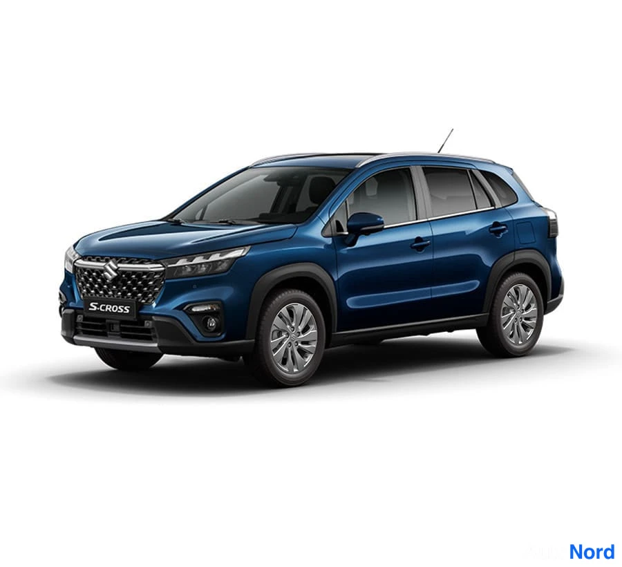 Valkoinen Suzuki S-Cross 2026, etuviisto, keula vasemmalle, kuva 6