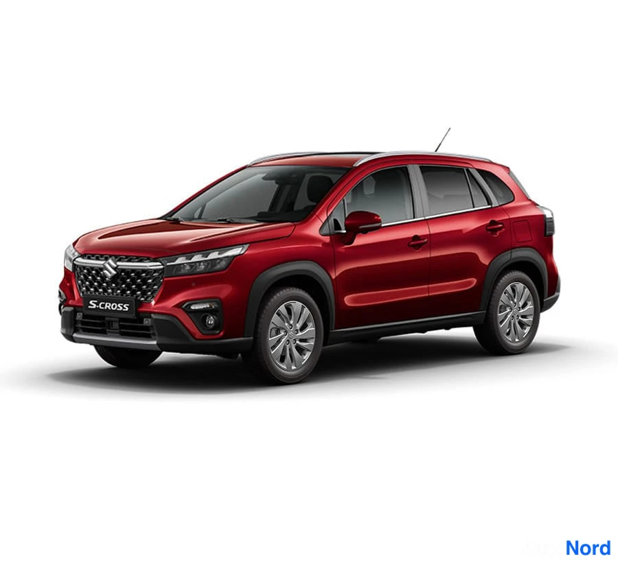 Valkoinen Suzuki S-Cross 2026, etuviisto, keula vasemmalle, kuva 3