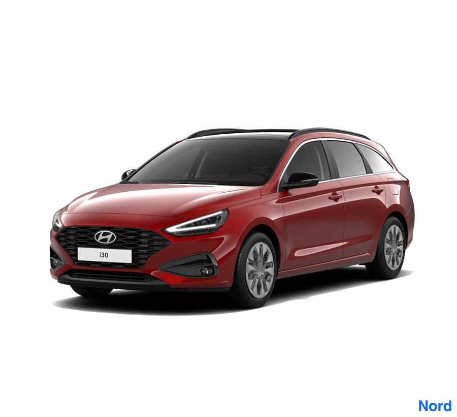 Punainen Hyundai i30 2026, etuviisto, keula vasemmalle, kuva 8