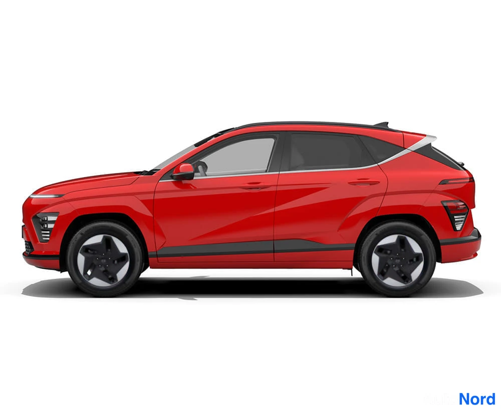 Punainen Hyundai KONA Electric 2026, sivulta, kuva 10