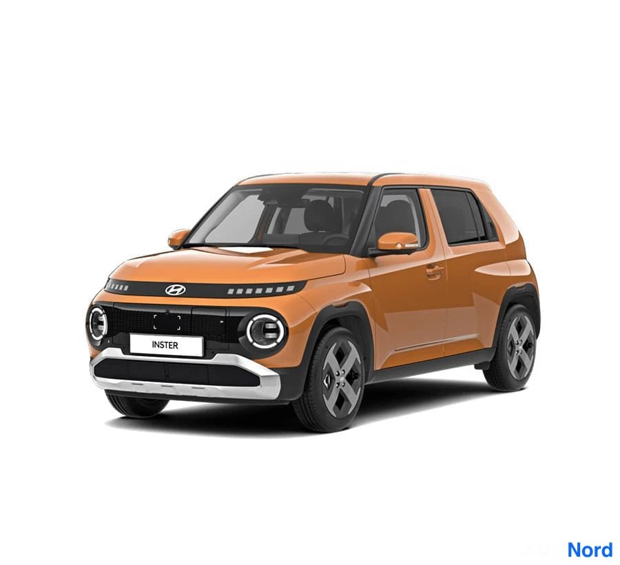 Vihreä Hyundai Inster 2026, etuviisto, keula vasemmalle, kuva 4