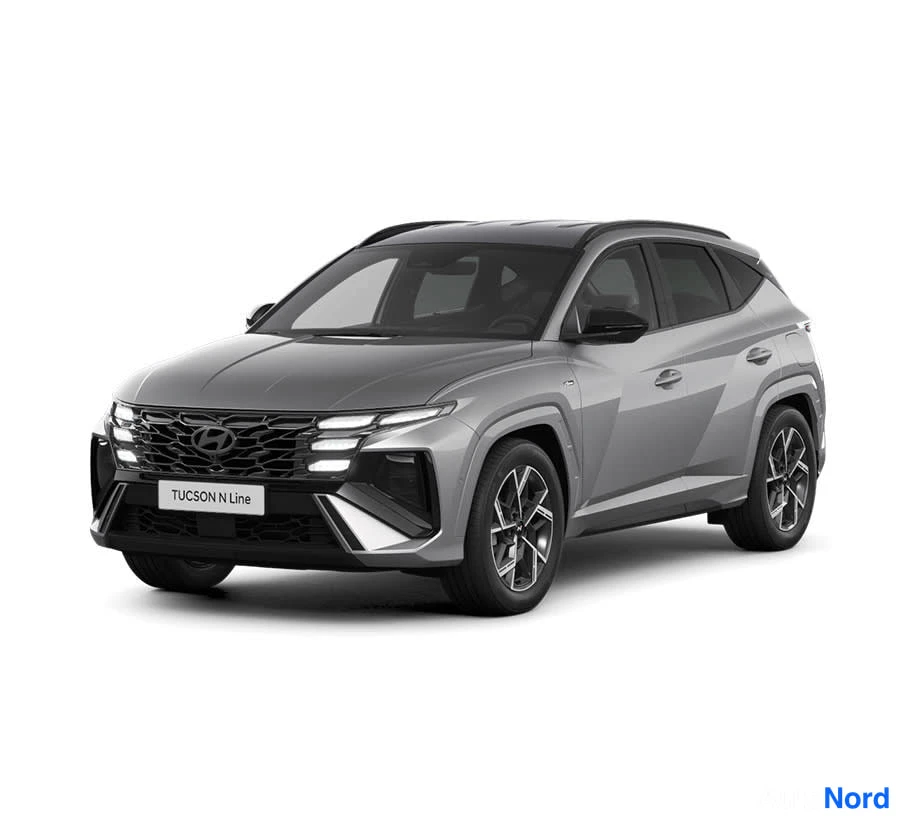Valkoinen Hyundai Tucson 2026, etuviisto, keula vasemmalle, kuva 2