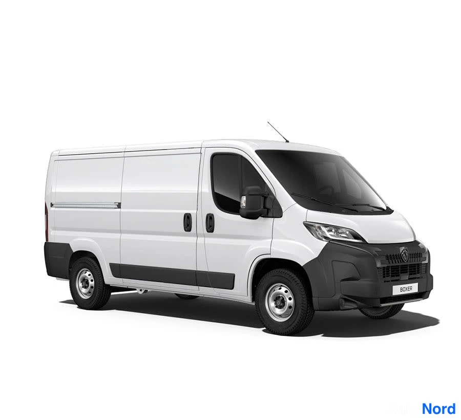 Valkoinen Peugeot Boxer 2026, etuviisto, keula oikealle, kuva 3