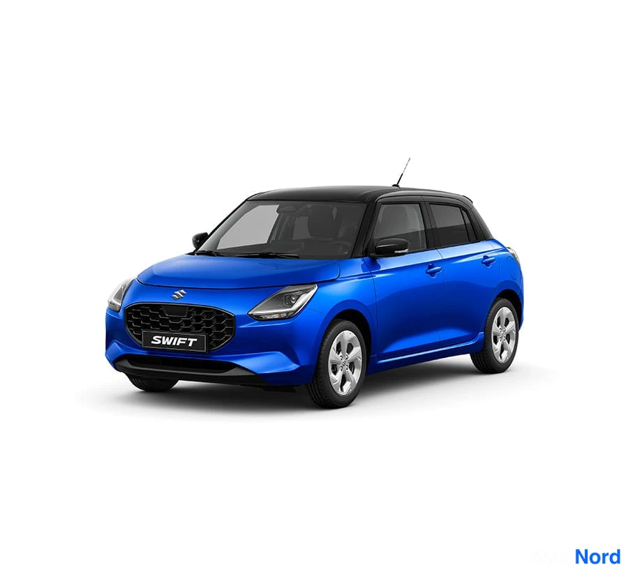 Sininen Suzuki Swift 2026, etuviisto, keula vasemmalle, kuva 9