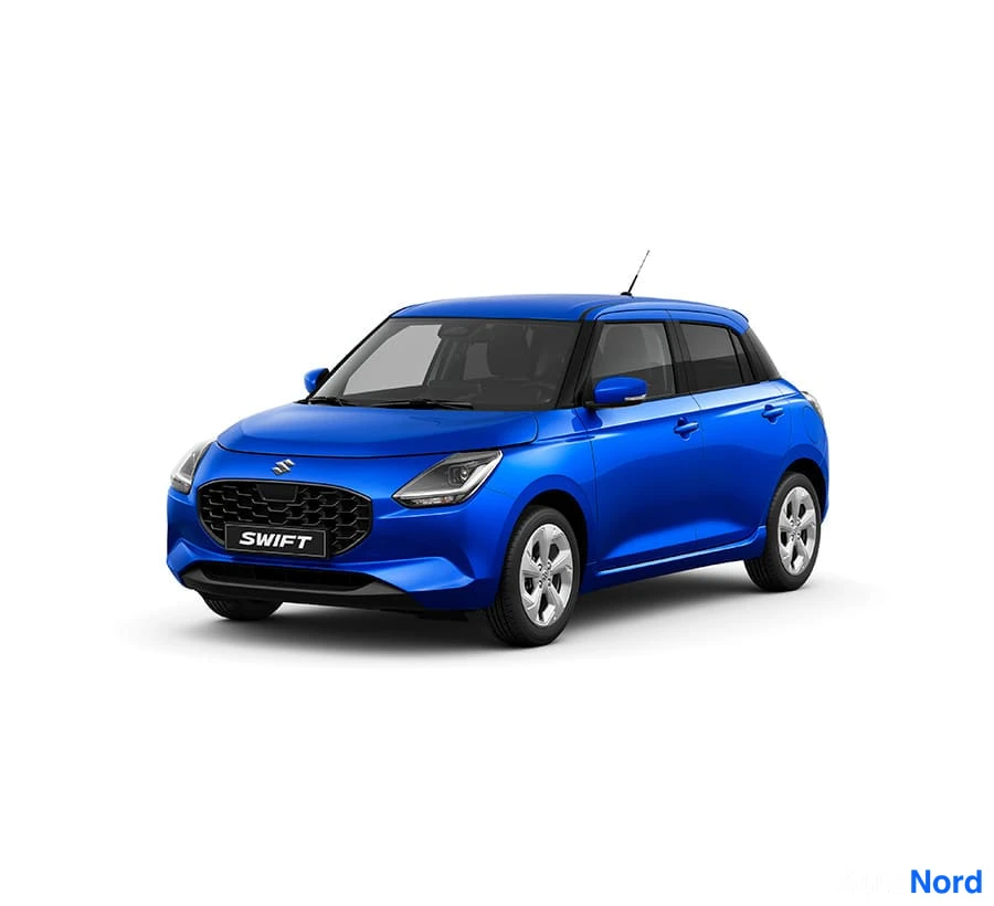 Sininen Suzuki Swift 2026, etuviisto, keula vasemmalle, kuva 3