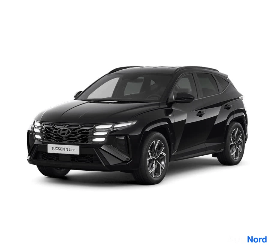 Valkoinen Hyundai Tucson 2026, etuviisto, keula vasemmalle, kuva 2