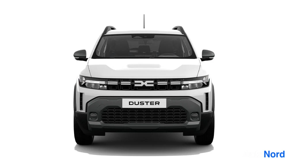 Valkoinen Dacia Duster 2026, edestä, kuva 4