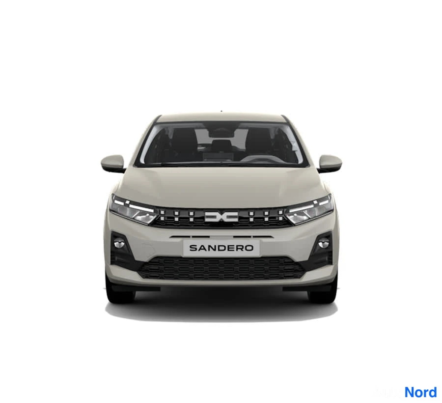 Beige Dacia Sandero 2026, edestä, kuva 3