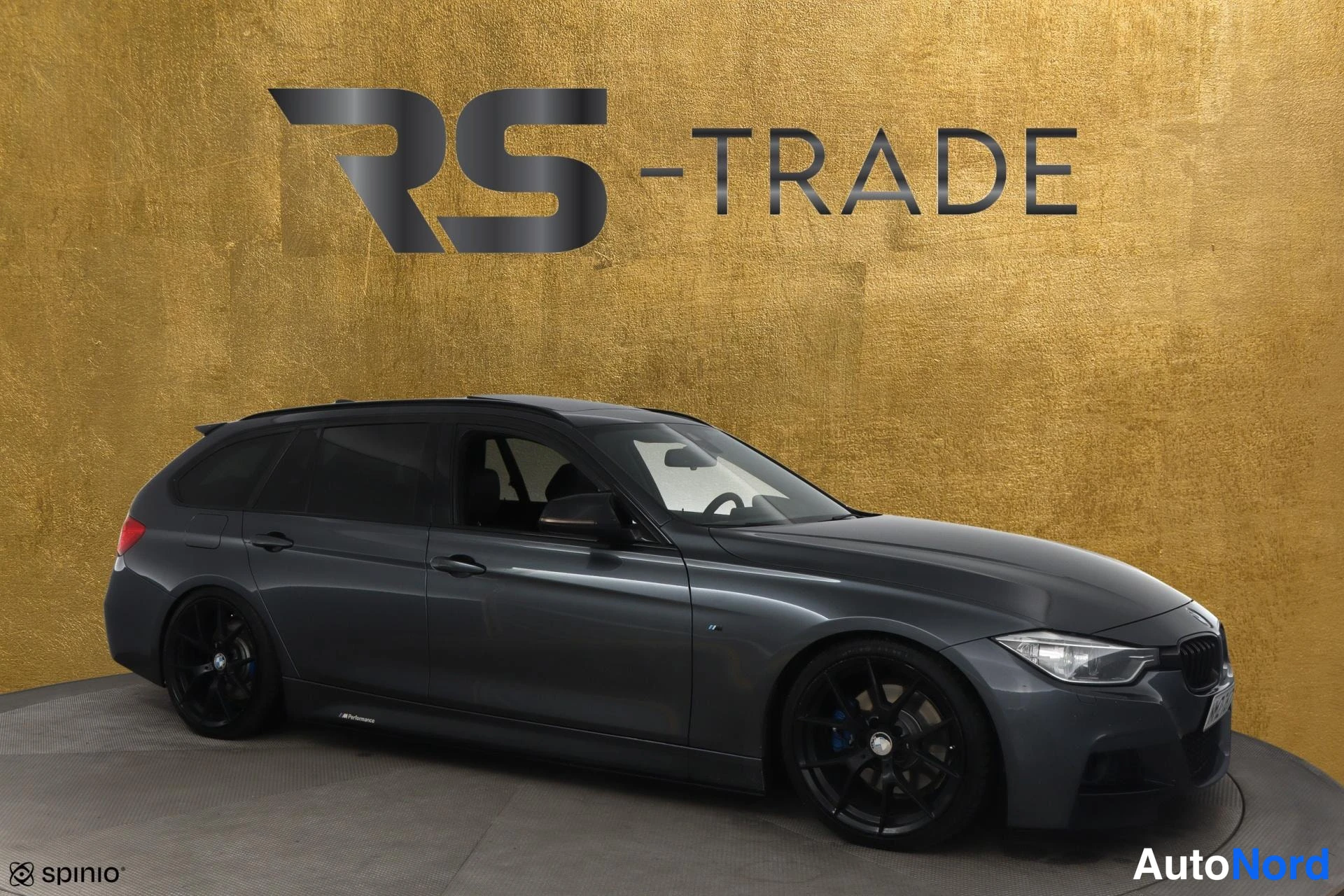 Harmaa BMW 330d 2014, etuviisto, keula oikealle, kuva 2