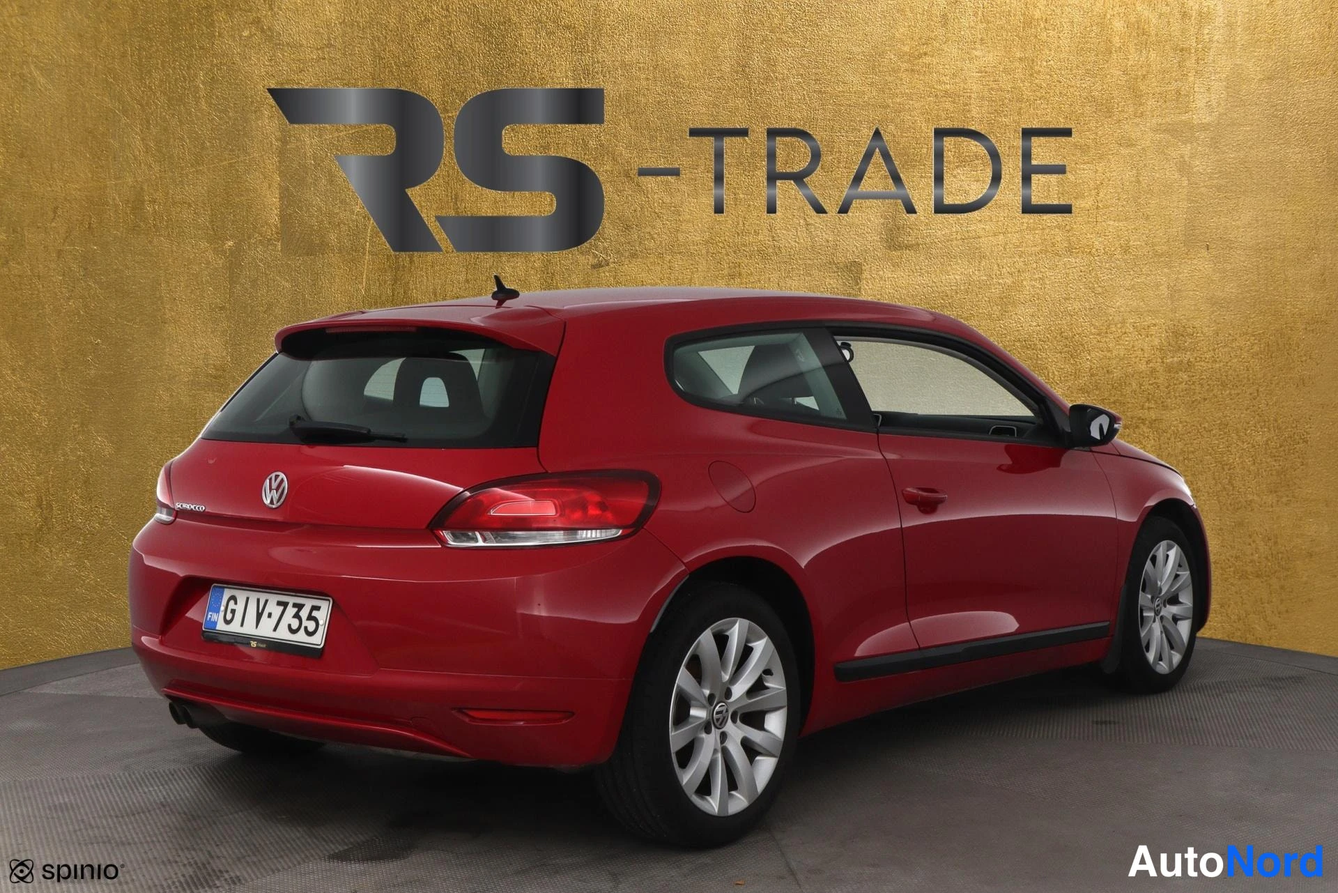 Punainen Volkswagen Scirocco 2009, takaviisto, kuva 4