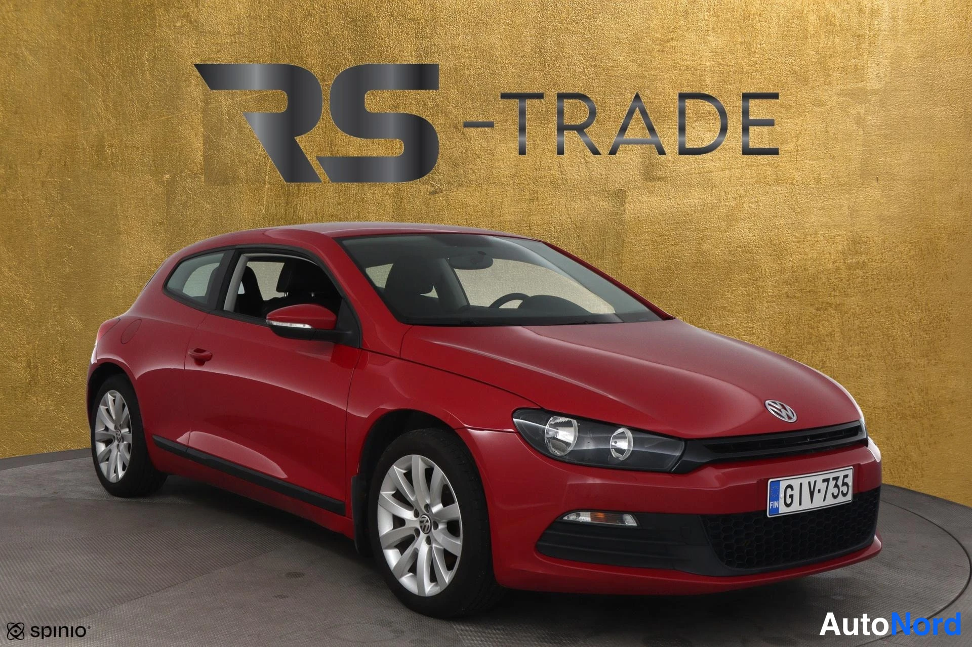 Punainen Volkswagen Scirocco 2009, etuviisto, keula oikealle, kuva 3