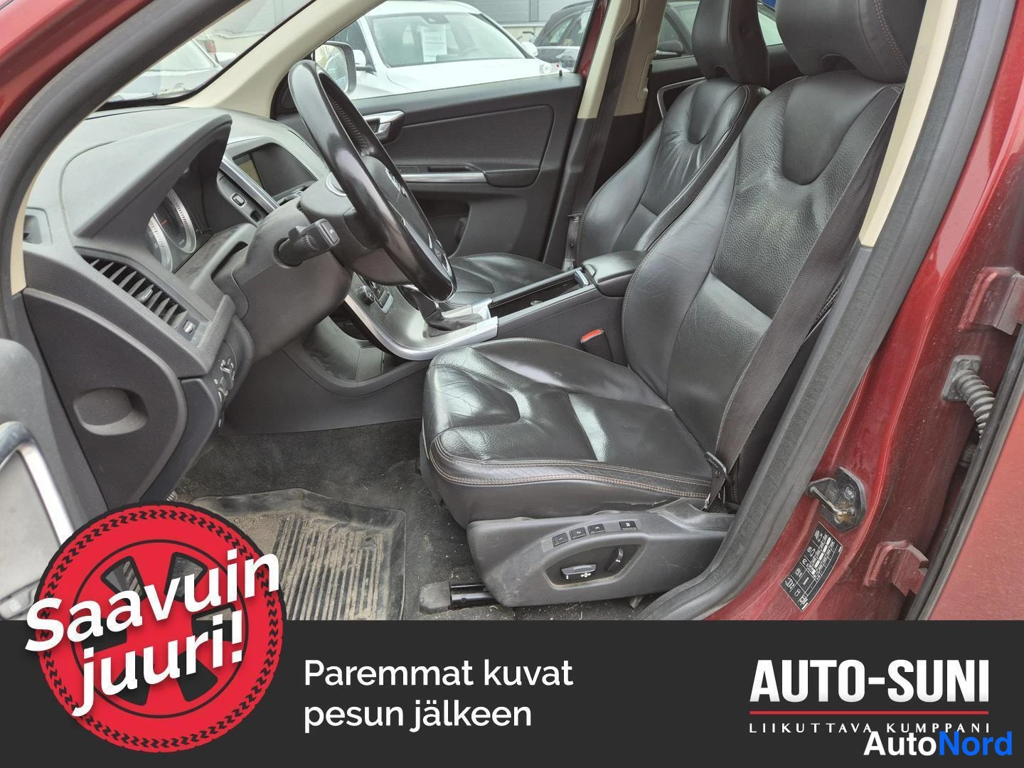 Punainen Volvo XC60 2013, etuistuimet, kuva 7