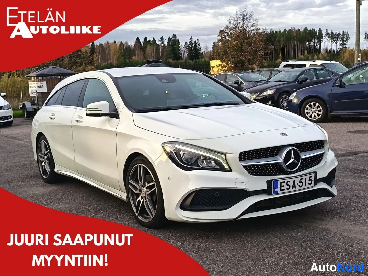 Valkoinen Mercedes-Benz CLA 2017, etuviisto, keula oikealle, kuva 2