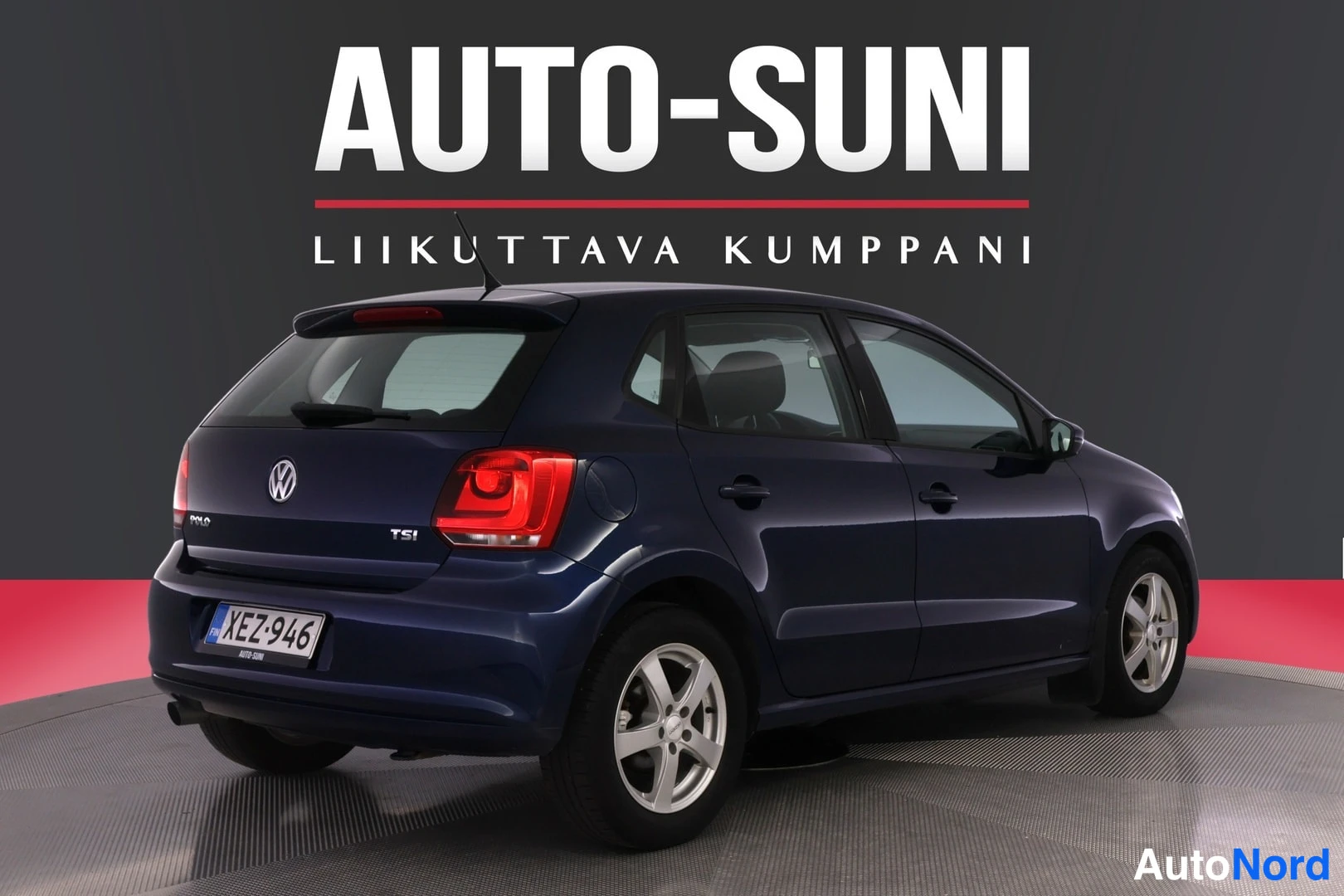 Sininen Volkswagen Polo 2011, takaviisto, kuva 5