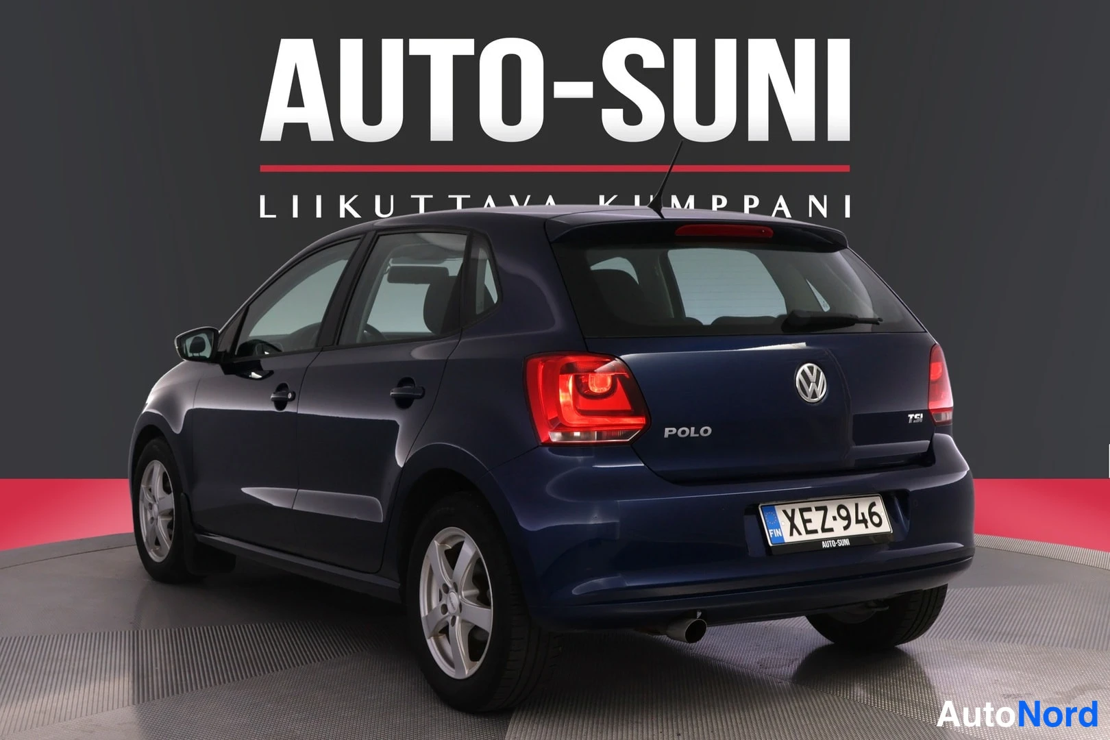 Sininen Volkswagen Polo 2011, takaviisto, kuva 6