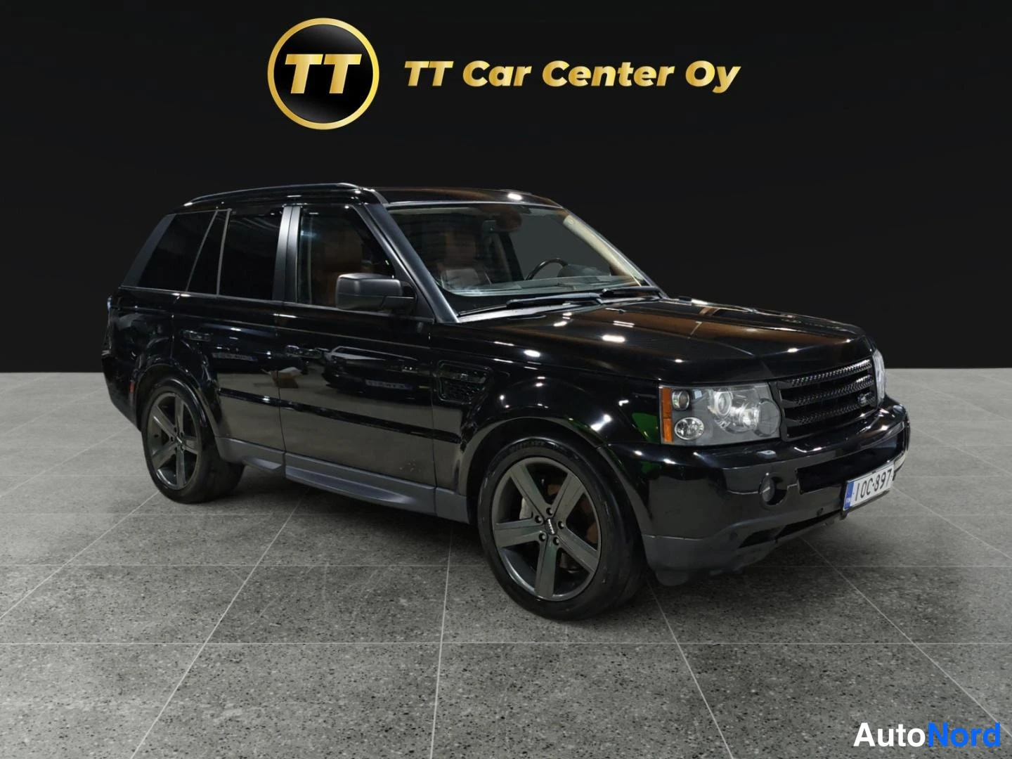 Musta Land Rover Range Rover Sport 2008, etuviisto, keula oikealle, kuva 3