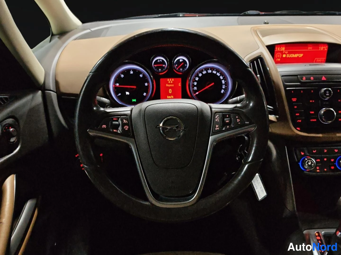 Ruskea Opel Zafira Tourer 2012, ohjaamo, kuva 12