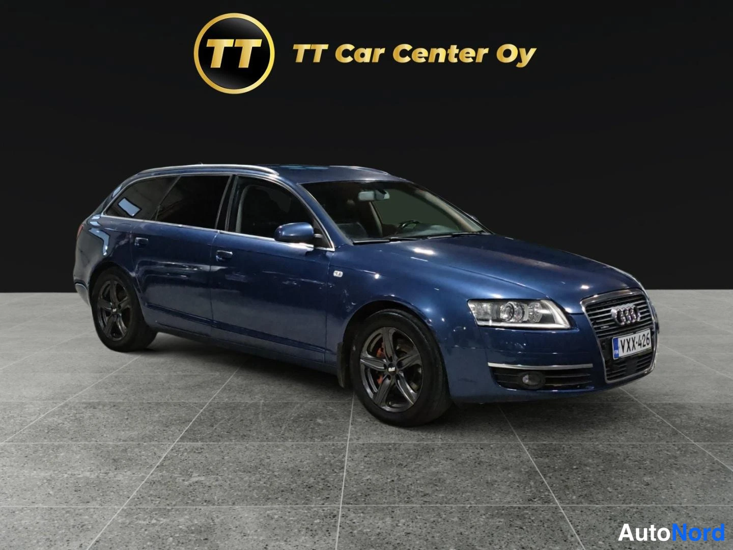 Sininen Audi A6 2007, etuviisto, keula oikealle, kuva 3