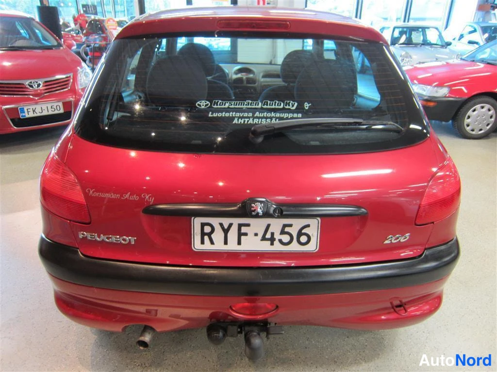 Punainen Peugeot 206 2000, takaa, kuva 5