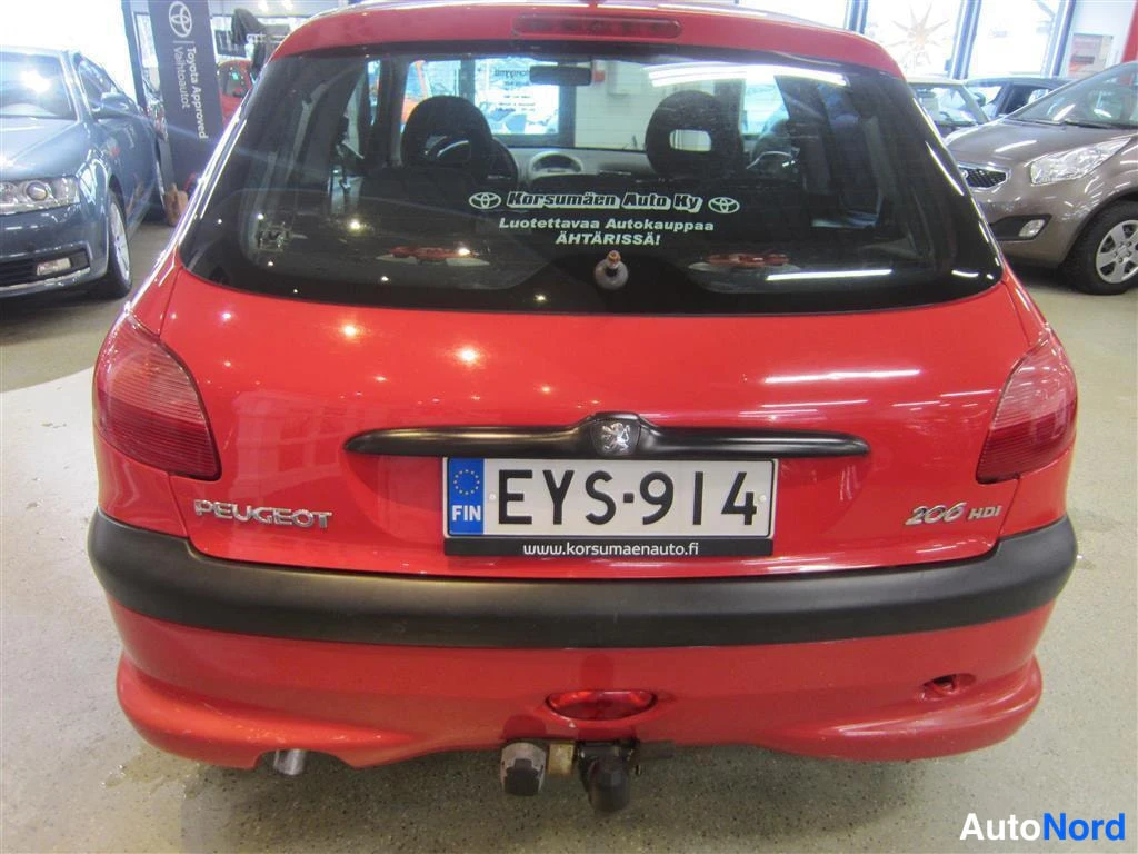 Punainen Peugeot 206 2001, takaa, kuva 8