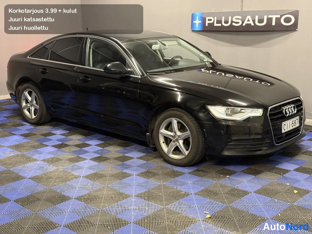 Musta Audi A6 2012, etuviisto, keula oikealle, kuva 4