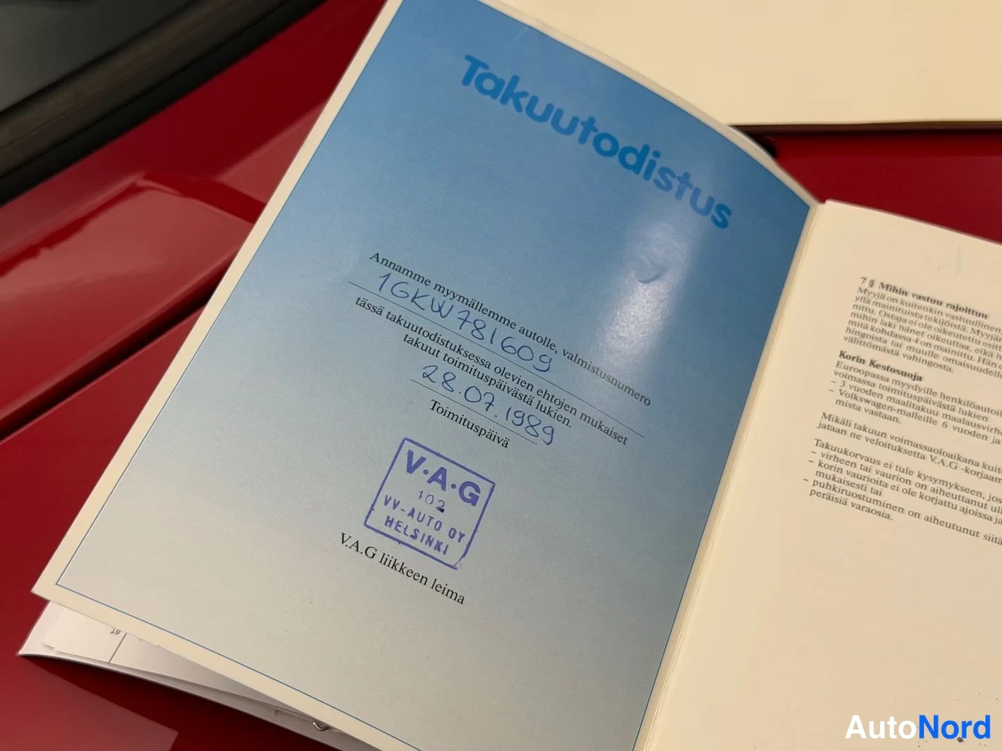 Punainen Volkswagen Jetta 1989, asiakirja, kuva 35