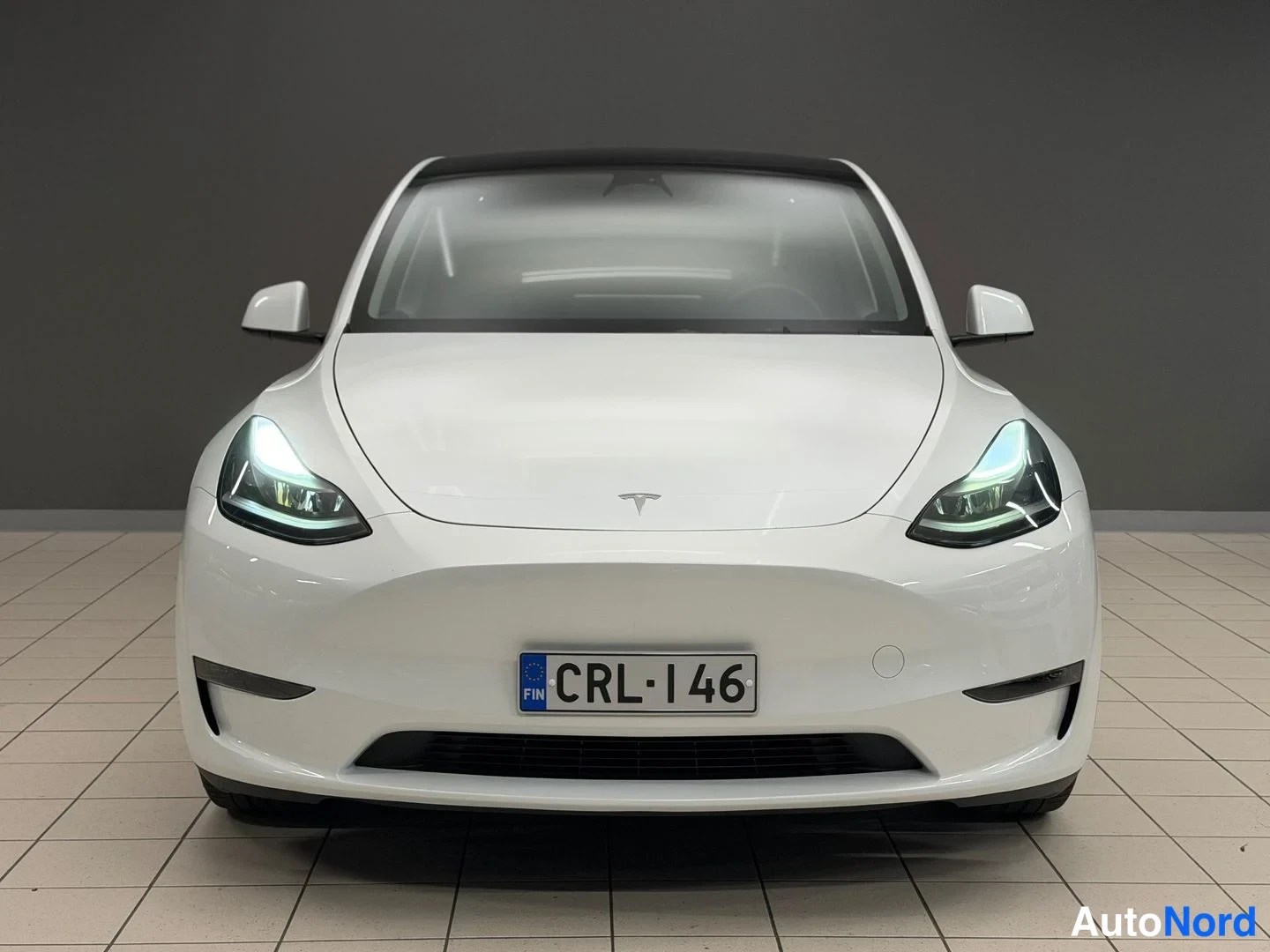 White Tesla Model Y Performance 2023, front, photo 6
