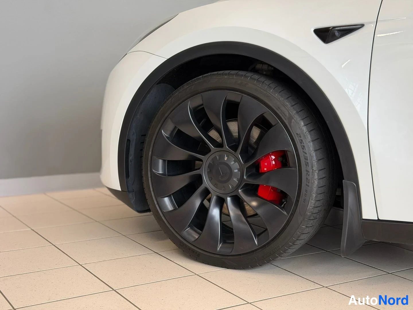 White Tesla Model Y Performance 2023, detail, photo 18