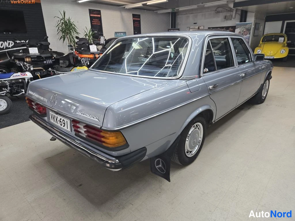 Sininen Mercedes-Benz 300 300D W123 1980, takaviisto, kuva 10