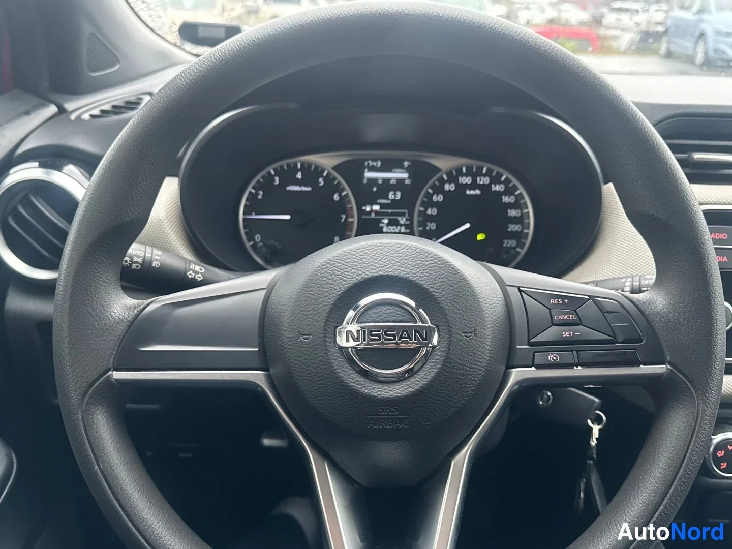 Red Nissan Micra 2017, cockpit, photo 7