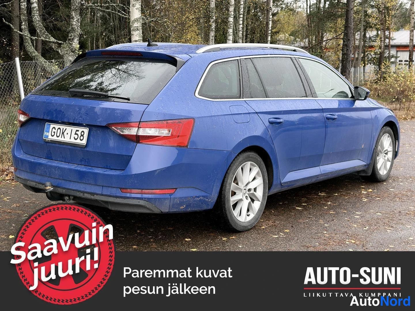 Sininen Skoda Superb 2020, takaviisto, kuva 2