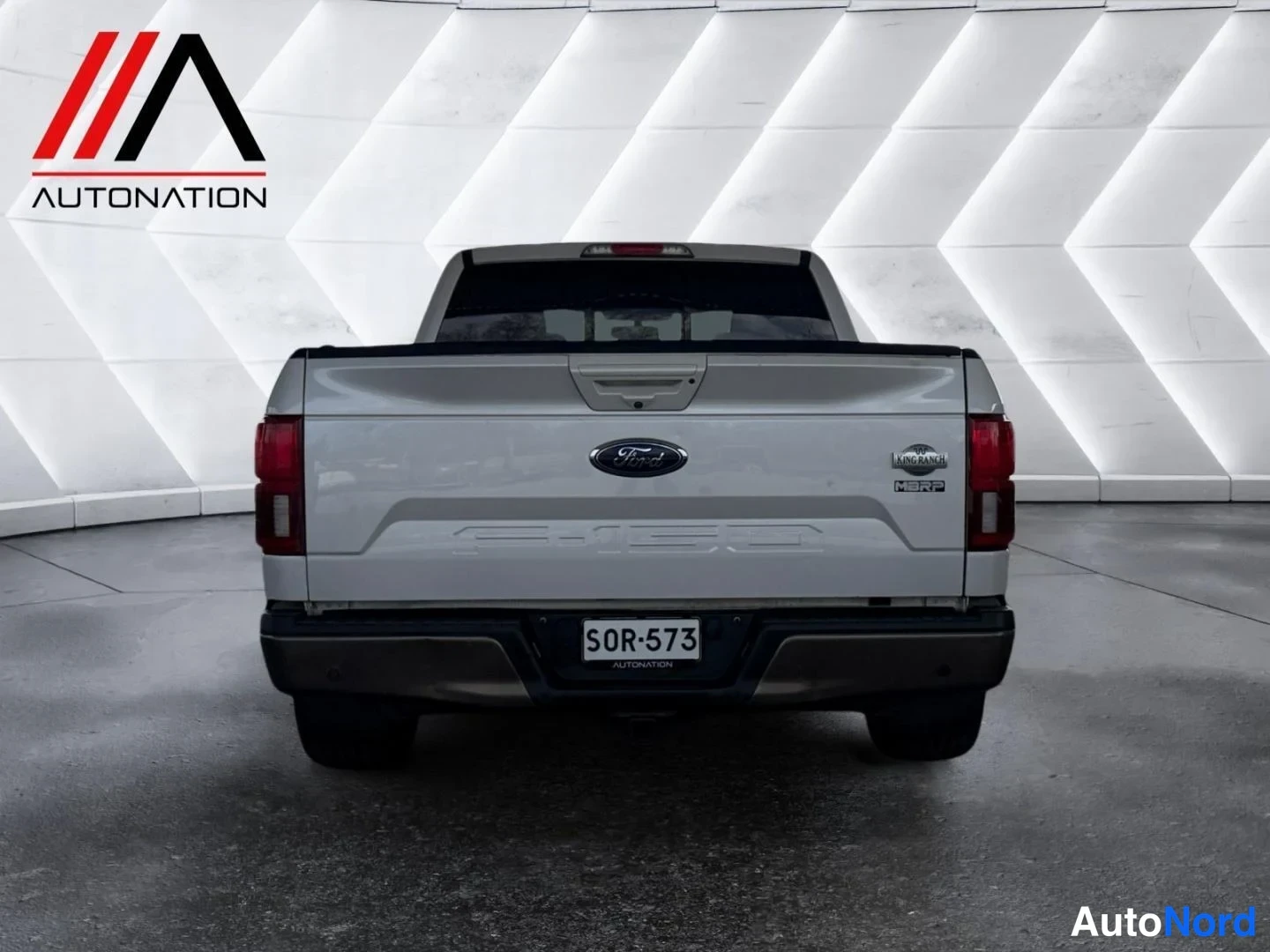 Valkoinen Ford F-150 2018, takaa, kuva 8