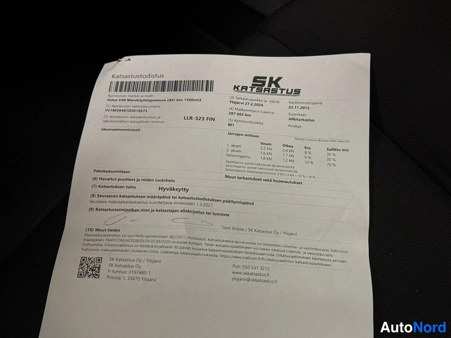 Punainen Volvo V40 2013, asiakirja, kuva 22