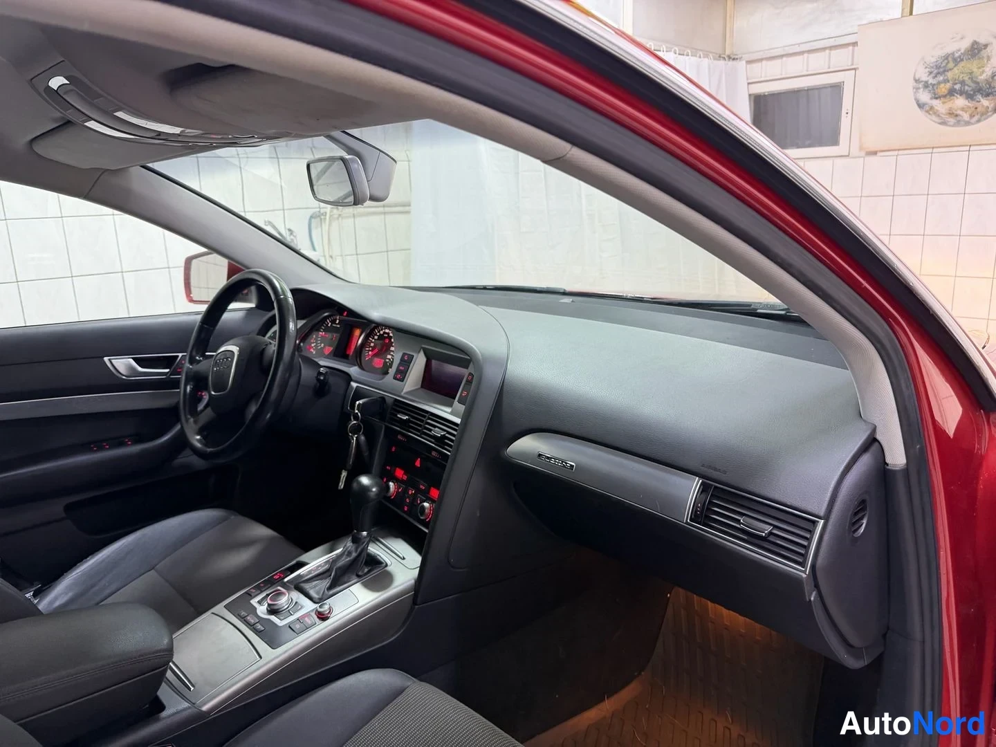 Red Audi A6 allroad quattro 2008, cockpit, photo 13