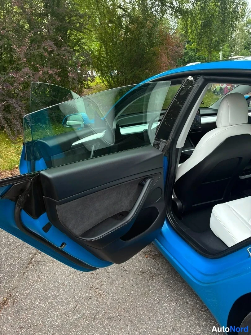 Sininen Tesla Model 3 Performance 2021, yksityiskohta, kuva 18