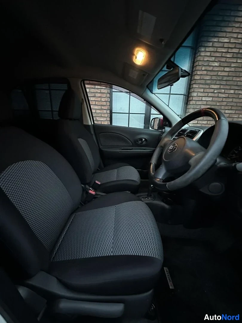 White Nissan Micra 2015, front seats, photo 16