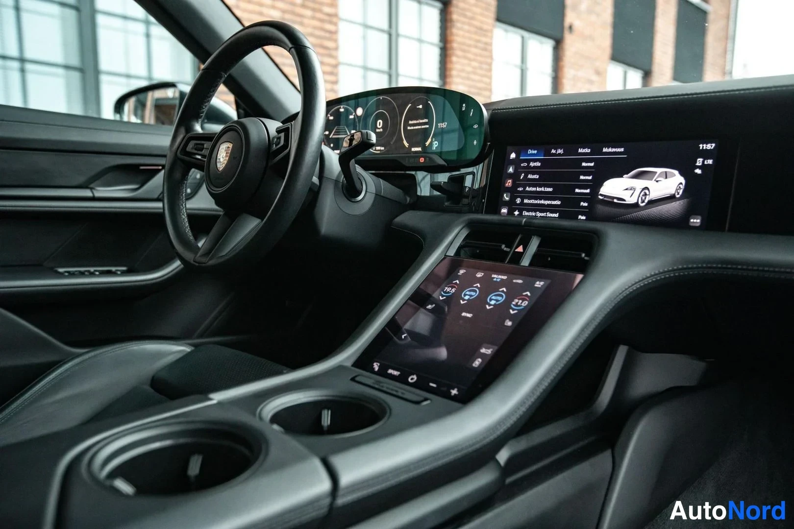 Grey Porsche Taycan 2023, cockpit, photo 18