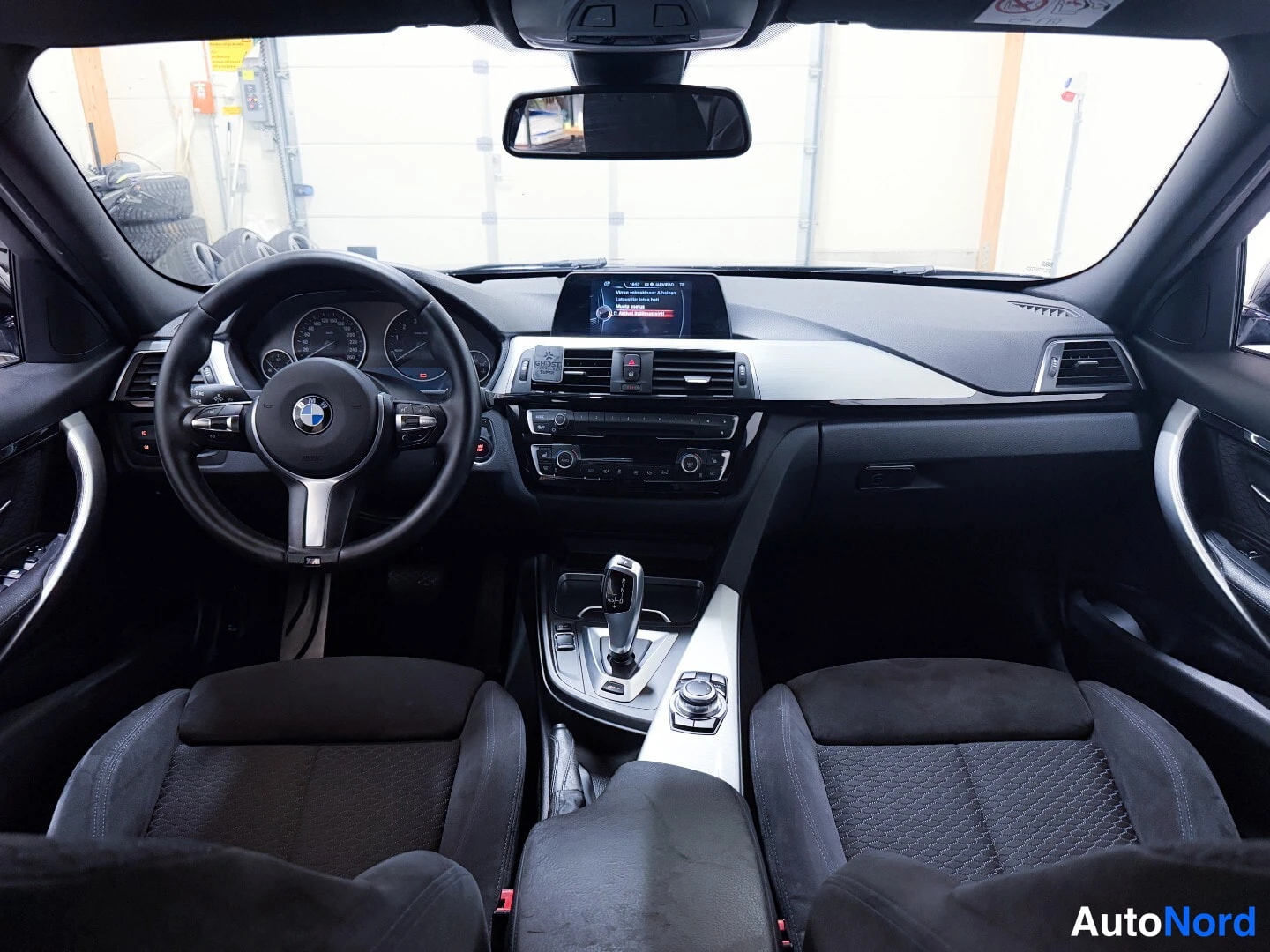 Black BMW 330e 2017, cockpit, photo 8