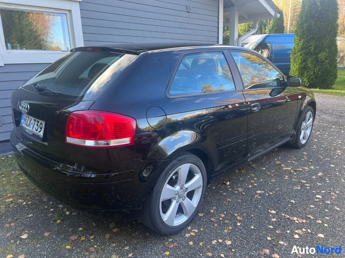 Black Audi A3 Sportback 2004, rear three-quarter, photo 3