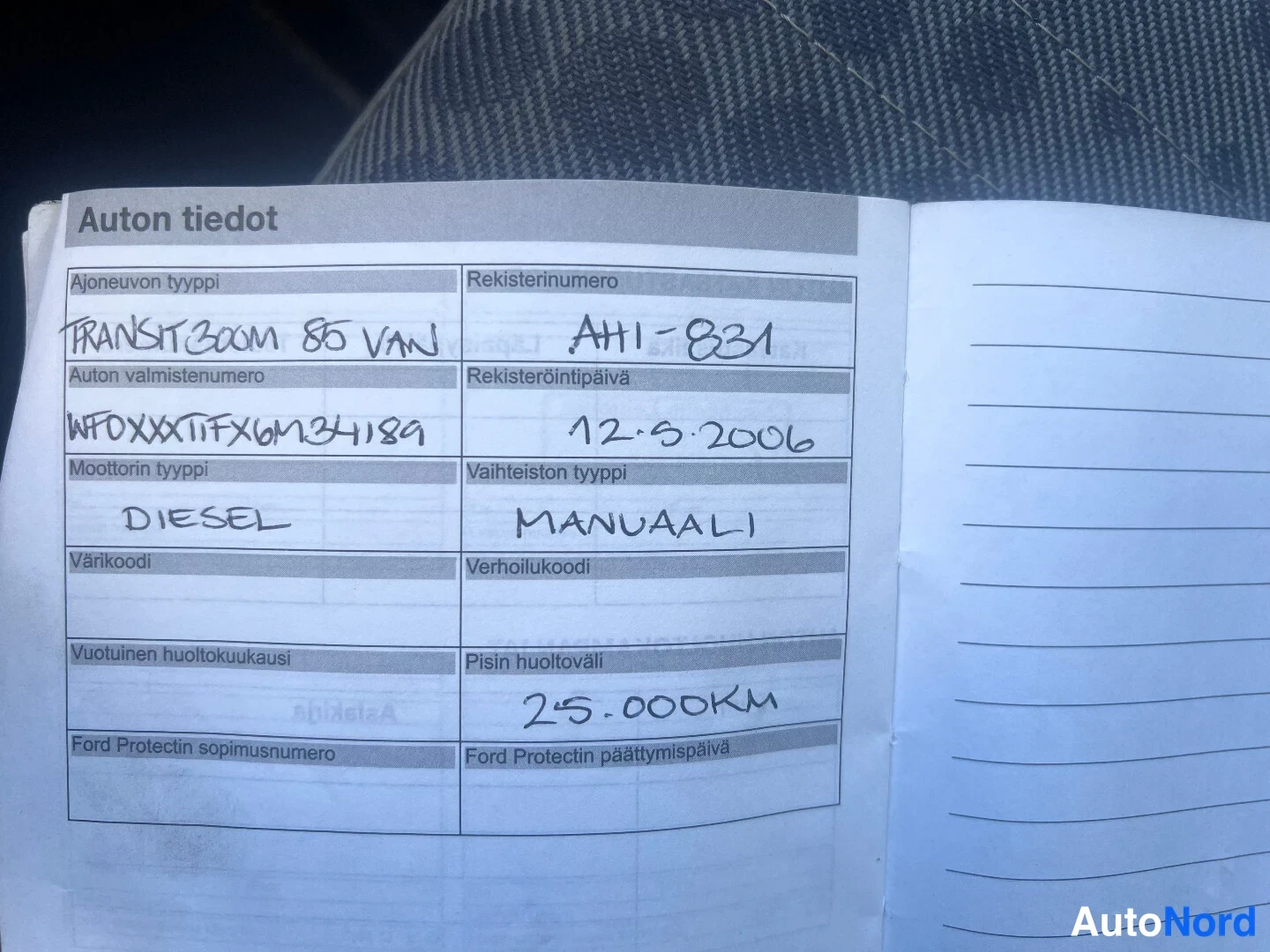 Blue Ford Transit 2007, document, photo 13
